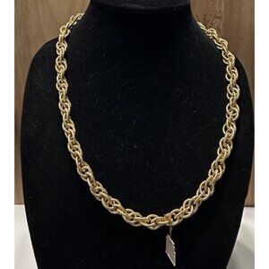 vintage NWT gold tone large link necklace Hugo statement
